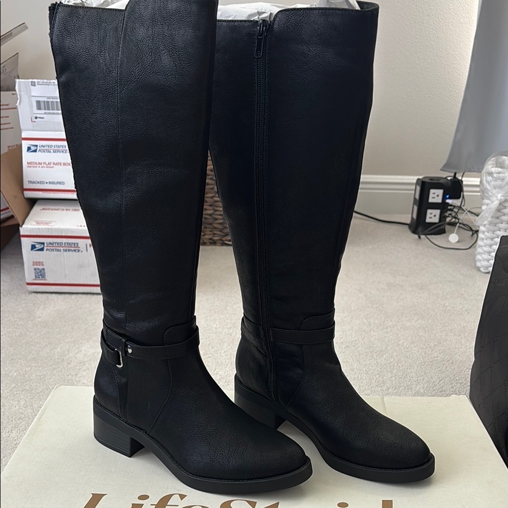 Life Stride Women's Black Knee-High Boots Brand New
